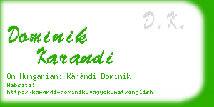 dominik karandi business card